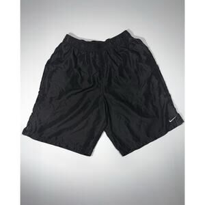 Nike Basketball Shorts Retro Mid 2010s Black White Side Stripe Adult Size Small
